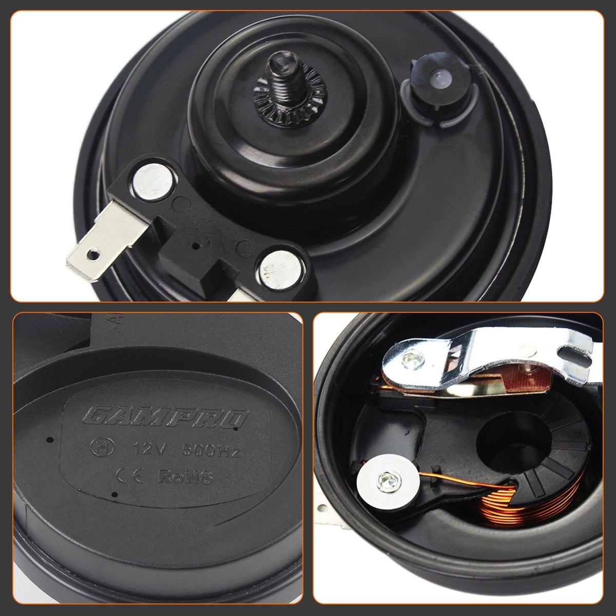GAMPRO 130dB Super Loud Electric Snail Horn Dual-Tone Waterproof Replacement Universal for 12V Vehicles (Mini) image 7
