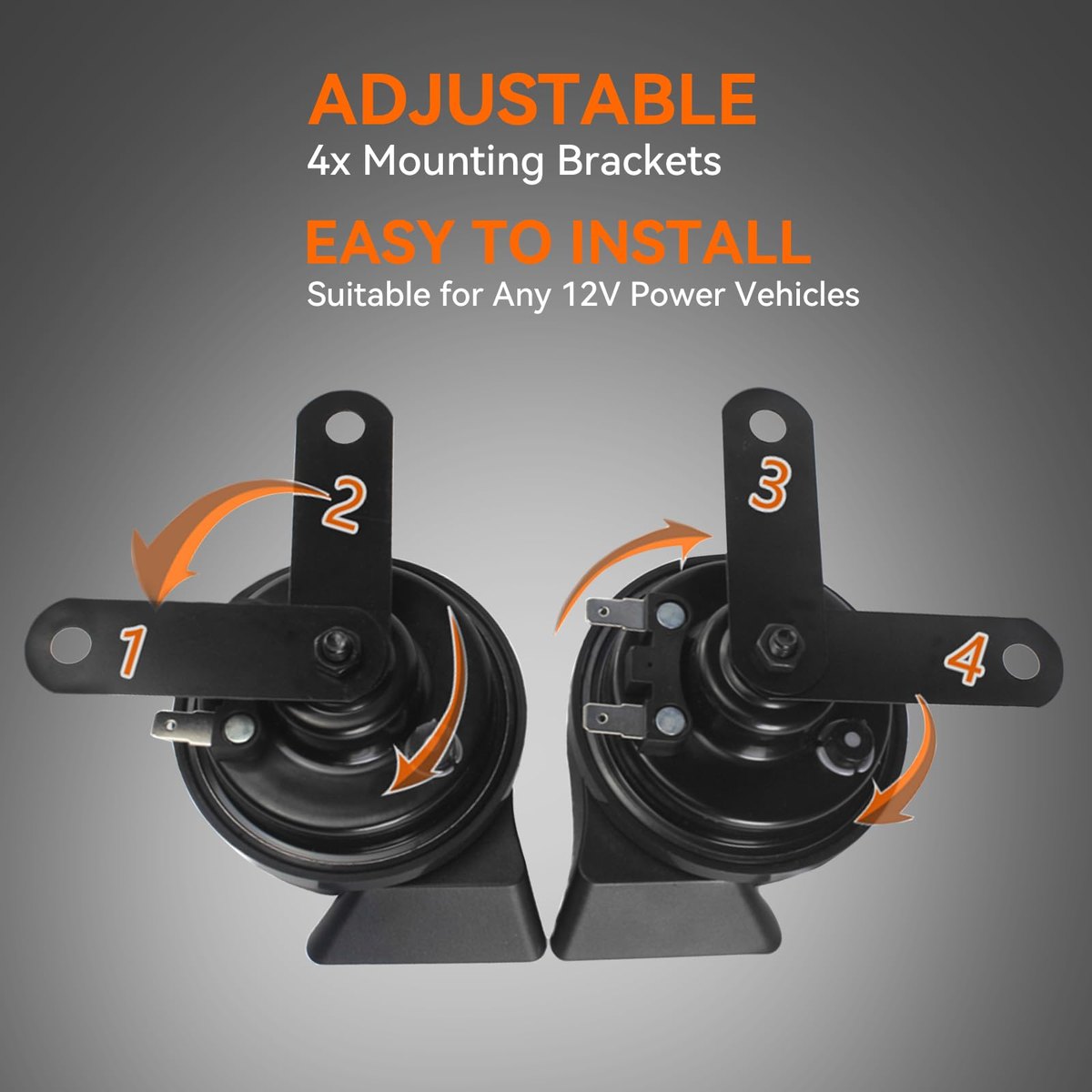 GAMPRO 130dB Super Loud Electric Snail Horn Dual-Tone Waterproof Replacement Universal for 12V Vehicles (Mini) image 8