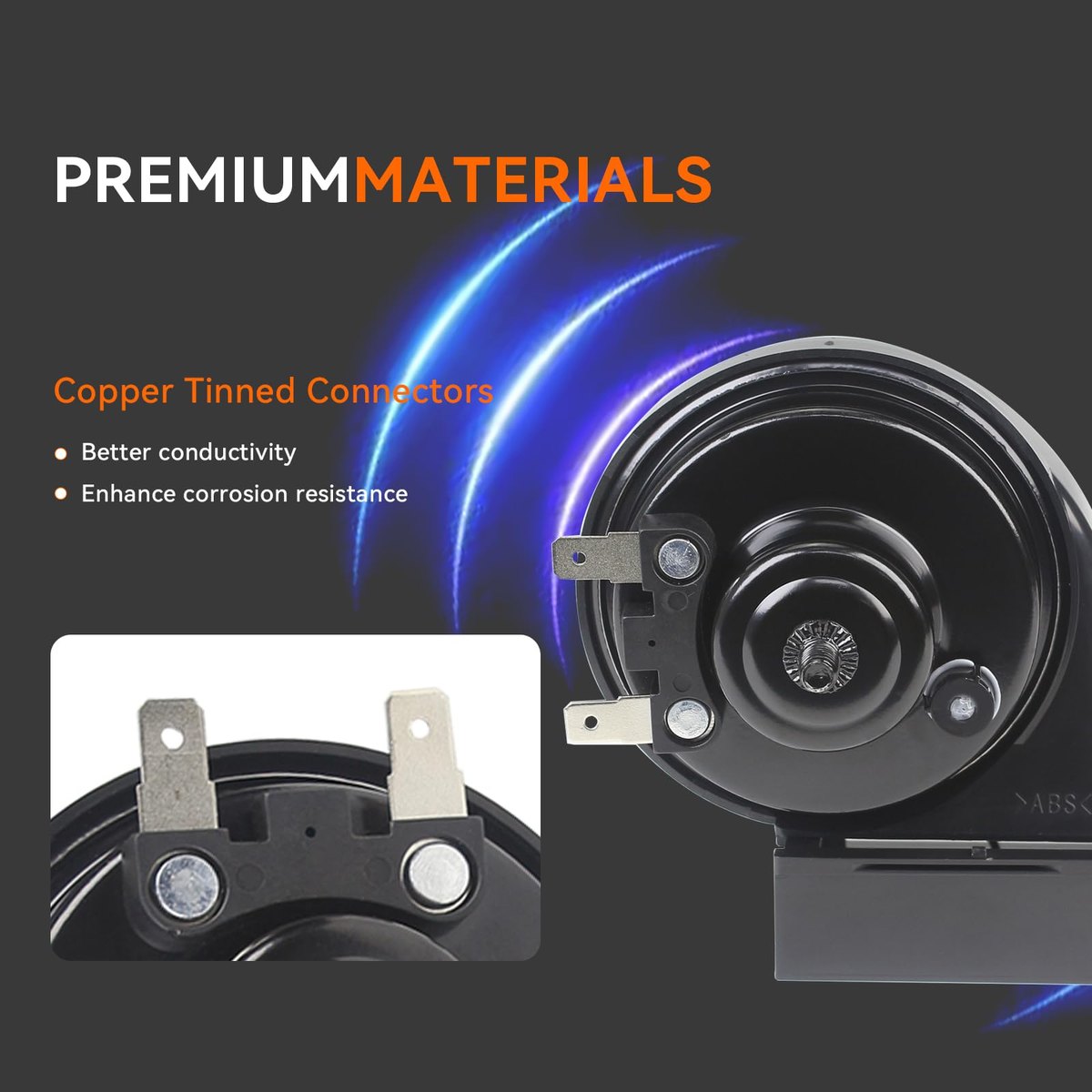 GAMPRO 128dB Super Loud Electric Snail Horn Dual-Tone Waterproof Replacement Universal for 12V Vehicles (Modern) image 5