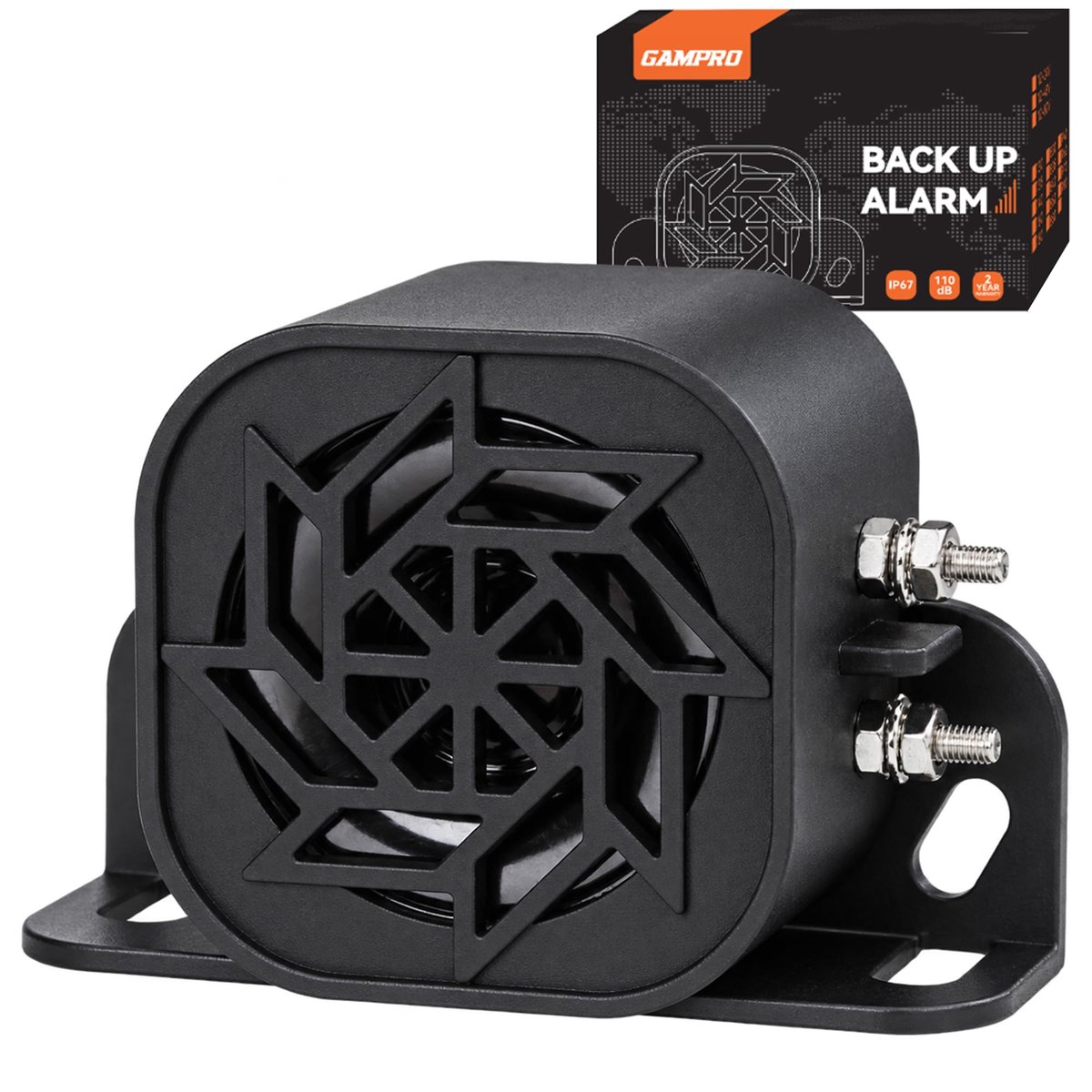 GAMPRO 12V-48V Backup Alarm, 110dB Reverse Warning Alarm for Truck